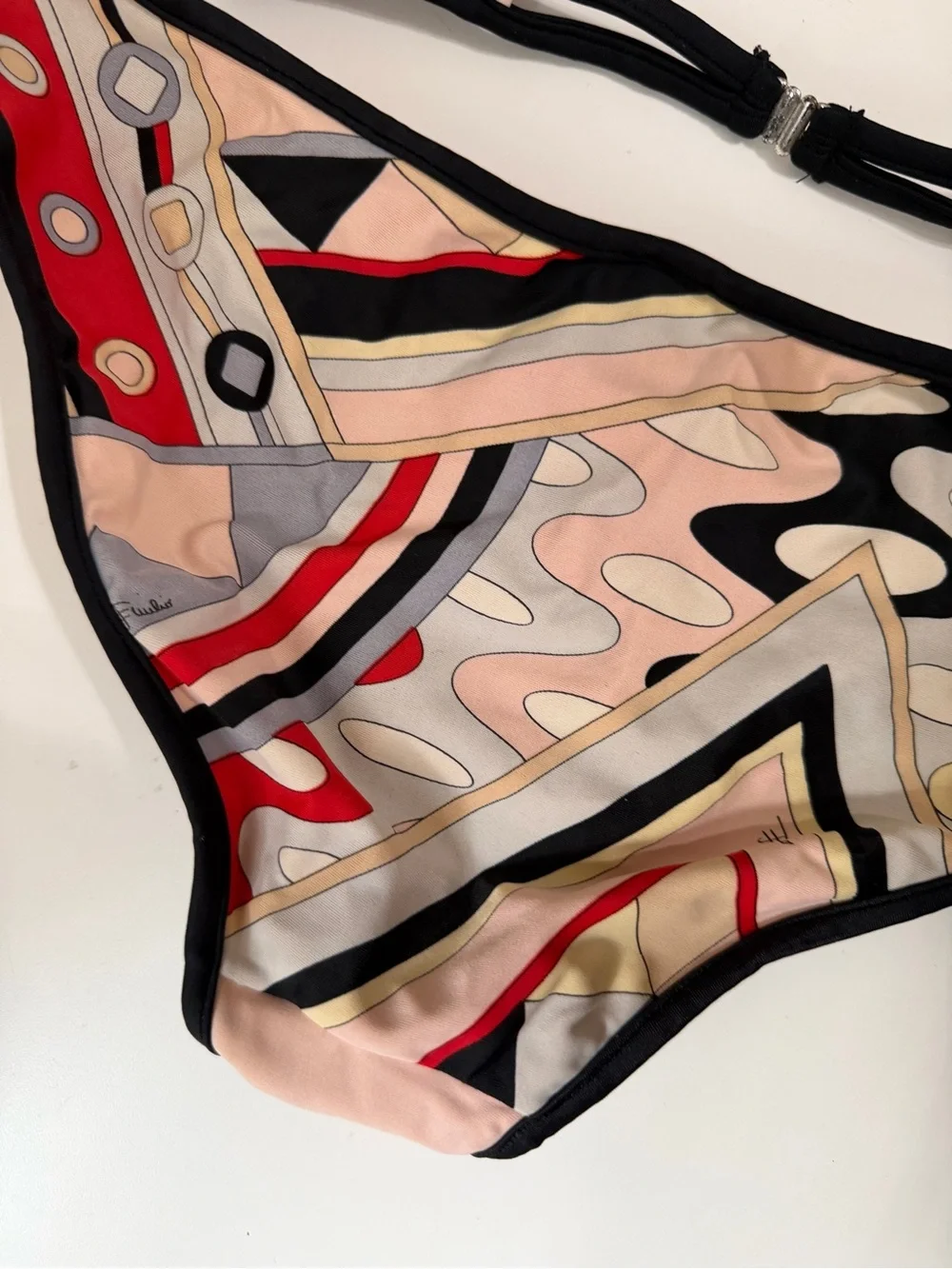 Emilio Pucci Bikini Set Size 44 IT US 8 Signature Print Halter Made In Italy